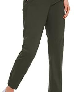 CRZ YOGA Womens 4-Way Stretch Ankle Golf Pants - 7/8 Dress Work Pants Pockets Athletic Yoga Travel Casual Lounge Workout