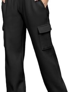 Oleda Cargo Sweatpants Women High Waisted Joggers Baggy Jogging Pants Womens Casual Sweat Pants Fleece Lounge Workout Trouser