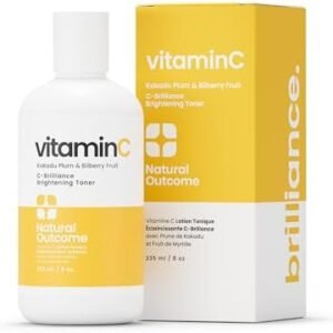 Natural Outcome C-Brilliance Vitamin C Toner for Face Daily Witch Hazel Facial Astringent with Kakadu Plum and Bilberry Fruit 8 oz Vegan, Fragrance Free