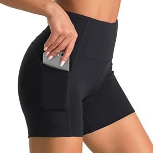 Dragon Fit Womens Yoga Shorts with Pockets High Waist Workouts Shorts Tummy Control Yoga Pants for Running,Gym,Fitness