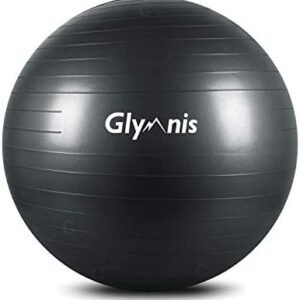 Glymnis Exercise Ball Yoga Ball Anti Burst Slip Resistant Yoga Ball Workout Ball Swiss Ball Birthing Ball with Quick Pump for Yoga Fitness and Core Exercise 55cm 65cm 75 cm