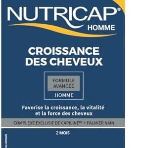 NUTRISANTE Nutricap for Men Hair Growth Advanced Formula - Hair Vitality and Strength for Men - All Natural Walnut Oil, Whey, Saw Palmetto, Horsetail extract - 120 capsules - 2 Months Treatment