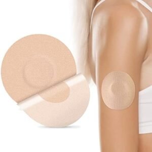 HONYOU 30Pack Waterproof Adhesive Patches for Freestyle Libre2/3 Precut Sensor Covers Flesh Flexible CGM Patches Without Glue in The Center, Enlite Guardian Freestyle Libre 14 Day Sensor Patches