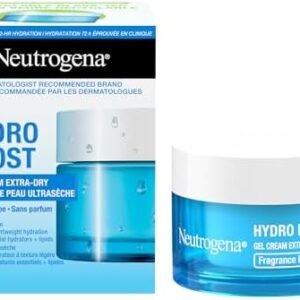 Neutrogena Fragrance Free Hydro Boost Gel Cream for Extra Dry Skin, Hyaluronic Acid Face Moisturizer for Extra-Dry Skin, Sensitive & Acne-Prone Skin Provides Long Lasting Hydration, Non-Comedogenic, 50ml
