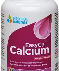 Platinum Naturals - EasyCal Calcium Prenatal, 120 Softgels - Prenatal Calcium with Omega 3 DHA - Support Bone Health, Teeth Health, Eye Health, Brain Health, Nervous System, Fetal and Maternal Health