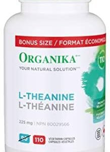 Organika L-Theanine Bonus Size 110 vcaps-Relaxation Promotion, Stress Support, Pure Natural Source