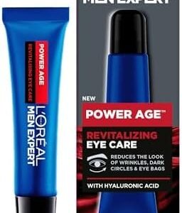 L'Oréal Paris Men Expert Power Age Revitalizing Eye Care, with Hyaluronic Acid, Reduces the Look of Wrinkles, Dark Circles & Eye Bags 15 mL