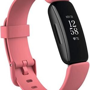 Fitbit Inspire 2 Health and Fitness Tracker with a Free 1-year Fitbit Premium Trial, 24/7 Heart Rate, Desert Rose/black, One Size (S and L Bands Included)