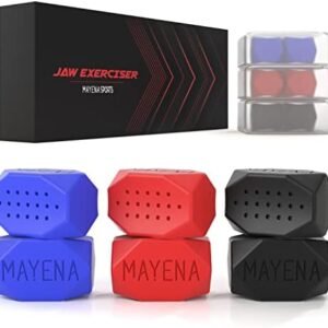 Mayena Sports Jaw Exerciser for Men & Women – Silicone Jawline Exerciser – Powerful Jaw Trainer for Beginner, Intermediate & Advanced Users – Slims & Tones the Face (3 Set)