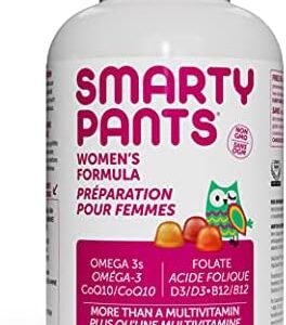 SmartyPants Gummy Vitamins Women's Complete: Gluten Free, Multivitamin, CoQ10, Folate (Methylfolate), Vitamin K2, Vitamin D3, Biotin, Methyl B12, Omega 3 DHA/EPA Fish Oil, 180 count (30 Day Supply)
