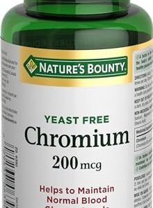 Nature's Bounty Chromium Supplement, Helps Metabolize Carbohydrates and Fats, 200mcg 100 Tablets