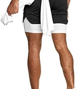 GINTPK Men's 5 Inches Workout Shorts with Liner Lightweight Running Quick Dry Running Training Short with Zip Pockets