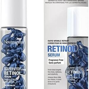 Neutrogena Rapid Wrinkle Repair Retinol Serum Capsules, for Wrinkles, Dark Spots, Fine Lines - 30 Capsules