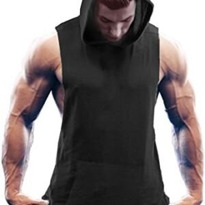 COOFANDY Men's Workout Hooded Tank Tops Bodybuilding Muscle Cut Off T Shirt Sleeveless Gym Hoodies