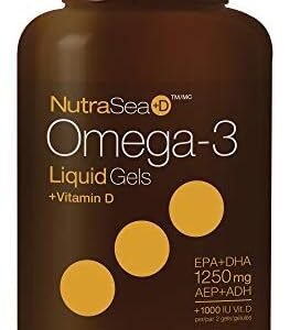 Nature's Way NutraSea Omega-3 and Vitamin D Soft Gels - Fish Oil Supplement with EPA and DHA – Support Healthy Heart and Brain, Help Build Strong Bones and Teeth & Help Support Immune System – Mint Flavour, 100 Softgels