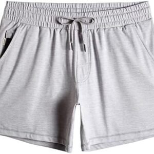 MaaMgic Mens Workout Shorts 5" Short Shorts Soft Stretch Running Gym Athletic Shorts with Zip Pockets