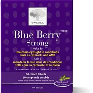 New Nordic Blue Berry Strong | Eye & Vision Support | Lutein & Bilberry Supplement | 60 Tablets (Pack of 1)