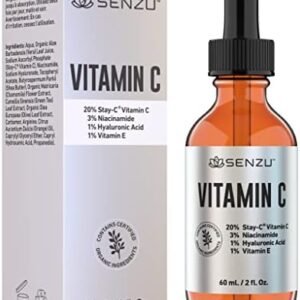 Large 20% Vitamin C Facial Serum with Niacinamide, Hyaluronic Acid & Vitamin E, Anti Aging Serum To Reduce, Fine Lines and Wrinkles (60ml / 2oz)