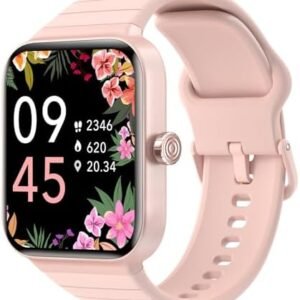 Fitpolo Smart Watch for Women Android iPhone Compatible, 1.8” Touchscreen Fitness Tracker Call and Text, 5ATM Waterproof Heart Rate Blood Oxygen Monitor Sleep Calorie Step Counter Activity Trackers
