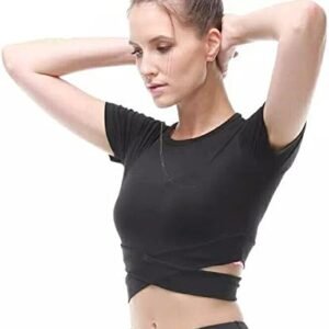 Fanceey Women Fitness Exercise Yoga Shirt Sports Running Beauty Crop Top Sportswear
