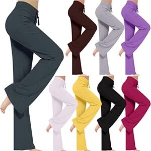 NEBZCIV Yoga Leggings for Women Wide Leg Sweatpants Soft Lounge Pants Comfy Lounge Pants Drawstring Athletic Pants Sleepwear