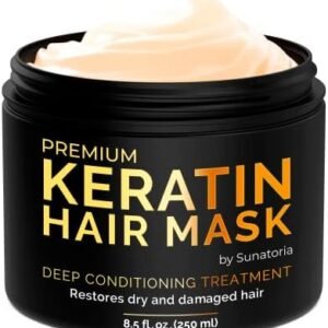 SUNATORIA Keratin Hair Mask - Professional Treatment for Hair Repair, Nourishment & Beauty - Hair Mask for All Hair Types - Vitamin Complex with Omega 3, 9, Vitamin E - Protein Nourishment Masque