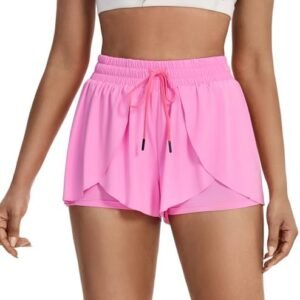 Blaosn Flowy Running Shorts for Women Gym Yoga Athletic Workout Tennis Skirt Sweat Spandex Skort Cute Girls Clothes Summer