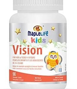 MapleLife Vision Chewables for Kids and Adolescents, Milk Flavour, 90 Chewable Tablets