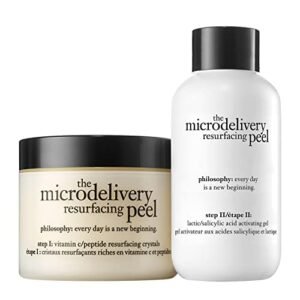 PHILOSOPHY the microdelivery in-home two-step resurfacing peel formulated with vitamin c, peptides, lactic and salicylic acid