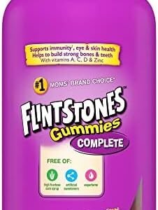 FLINTSTONES Complete Kids Multivitamin Gummies - Multivitamins for Kids, Kids Multivitamin Gummy Helps Maintain Good Health, Free of Artificial Sweeteners, Free of Aspartame, Free of Synthetic FD&C Dyes, 180 Gummies