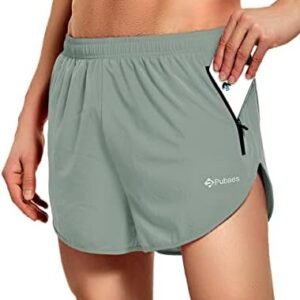 Pubaes Men's Running Shorts 3 Inch and 7 Inch Quick Dry Fitness Workout Athletic Shorts with Lining and Zipper Pockets