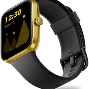 OCTANDRA Go VeryFit Smart Watch HR Heart Rate Blood Oxygen Saturation Sleep Monitor 1.69 Inch Step Counter Pedometer Exercise Activity Fitness Tracker Watches for Men Women (ID207) (Black & Gold)