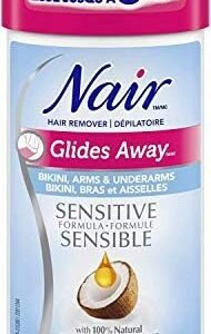 Nair Glides Away Sensitive Formula Hair Remover for Bikini, Arms & Underarms with 100% Natural Coconut Oil plus Vitamin E, 93-g