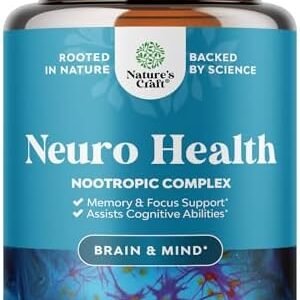 Potent Neural Health Capsules for Adults - Herbal Brain Supplement to Improve Energy Metabolism - Enhanced Antioxidant Focus Supplement And Nervous System Function Support 60 Capsules
