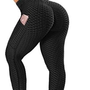Danysu TIK Tok Leggings for Women Butt Lifting Sexy Textured Booty Tights High Waist Yoga Pants
