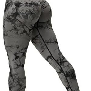 QOQ Womens High Waisted Seamless Workout Leggings Butt Lifting Gym Yoga Pants Booty Scrunch Vital Tummy Control Ruched Tights