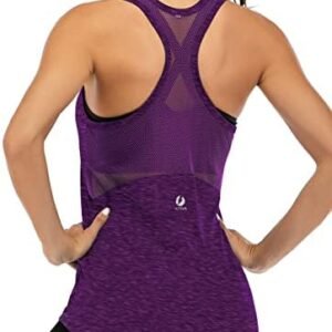 Fihapyli ICTIVE Workout Tank Tops for Women Sleeveless Yoga Tops for Women Mesh Racerback Tank Tops Muscle Tank
