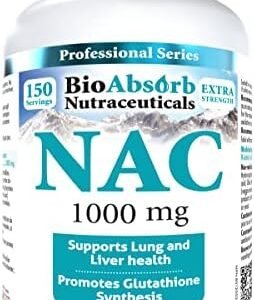 NAC Supplement 1000mg. 150-Day Supply of N Acetyl Cysteine. Promotes Glutathione Synthesis (150 tablets)