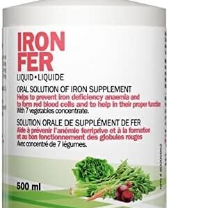 Liquid Iron with Vitamin C Supplement 500ml – Added Vitamin C - Maximum Absorption - Vegetarian - Non-GMO – Gluten Free – No Sugar Added - Made in Canada