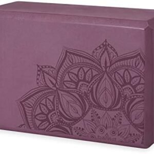 Gaiam Yoga Block - Supportive Latex-Free EVA Foam Soft Non-Slip Surface for Yoga, Pilates, Meditation (Athenian Blush) (05-64086)