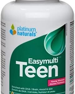 Platinum Naturals - Easymulti Teen for Young Women, 120 Softgels - Multivitamins for Teen Girls Vitamins Multivitamin Capsules - Daily Multivitamin with Iron - Brain Health and Mood Support Supplement