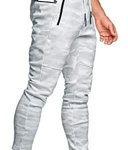DIOTSR Men's Athletic Running Jogger Pants Gym Workout Tapered Track Pants Casual Training Sweatpants with Zipper Pockets