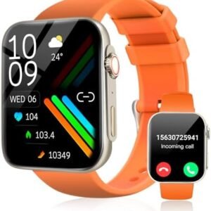 Smart Watch for Men Women (Answer/Make Call /1.96" Screen) Fitness Tracker Heart Rate Blood Oxygen Monitor Blood Pressure IP68 Waterproof Activity Tracker Smartwatch for iOS Android (Silver Frame)