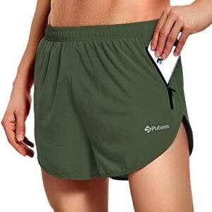 Pubaes Men's Running Shorts 3 Inch and 7 Inch Quick Dry Fitness Workout Athletic Shorts with Lining and Zipper Pockets