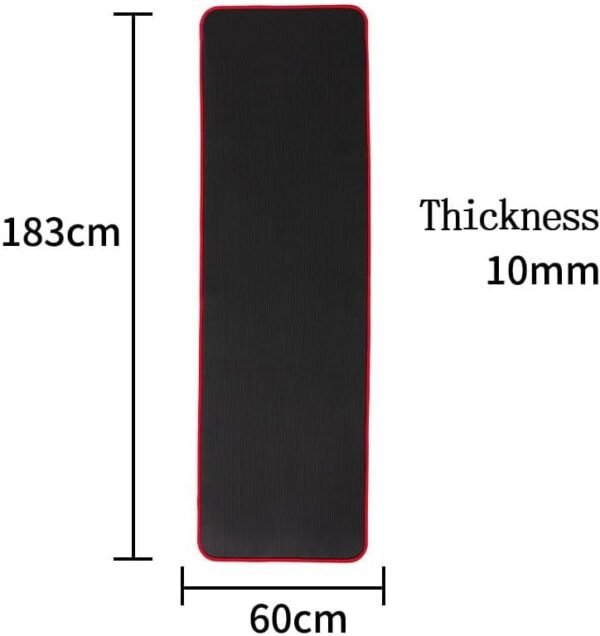 GHAWI Yoga Mat Eco Friendly NBR All-Purpose 1 Cm Thick Non-Slip Exercise Mat High Density Anti-Tear Pilates Mat with Carrying Strap for Yoga Pilates and Gymnastics - 183cm x 66cm x 1cm Yoga Matt - Image 3