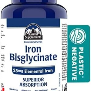 Iron Bisglycinate Iron Supplement for Pregnancy 120 Caps - 25mg Elemental Iron Deficiency Supplement - Iron Vitamins for Women - 3rd Party Tested - Formulated & Made in Canada