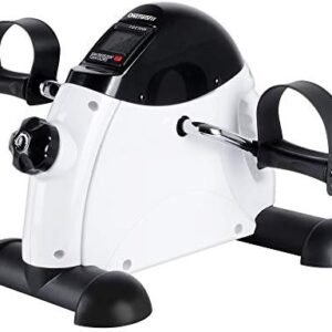 OneTwoFit Mini Exercise Bike Portable Pedal Exerciser Legs and Arms Fitness Cycling with LCD Display for Seniors Rehab