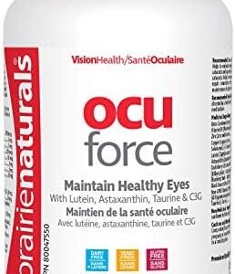 Prairie Naturals Ocu-Force Vision Support with Lutein, Astaxanthin, Taurine, C3G, Vitamins & Minerals Softgel, 120 Count