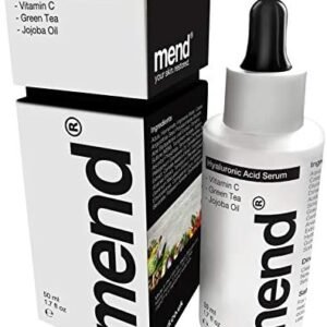 Mend Hyaluronic Acid Serum for Face- Vegan, Organic, Natural- Serum for Face- hyaluronic acid serum with Vitamin C,Vitamin E, Jojoba Oil Cruelty-Free serum for face, 50 ml Face Serum