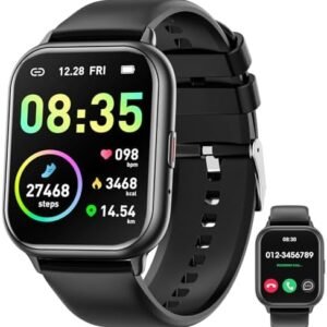 Smart Watch for Men Women with Bluetooth Call,1.85" DIY Dial Smartwatch Fitness Tracker Watch with Blood Oxygen Sleep Monitor Sport Modes IP68 Waterproof Smart Watches for Men Android Phone iOS
